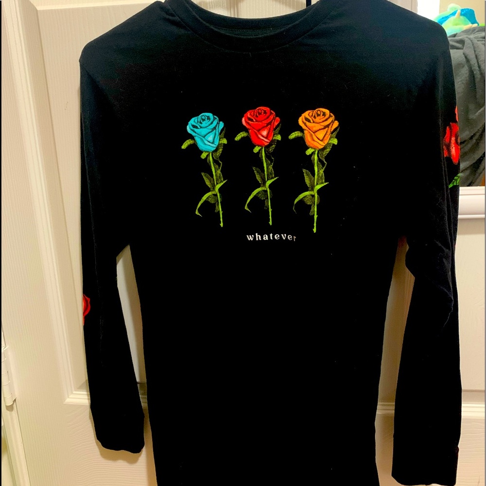 “whatever.” Floral Long Sleeve T-Shirt